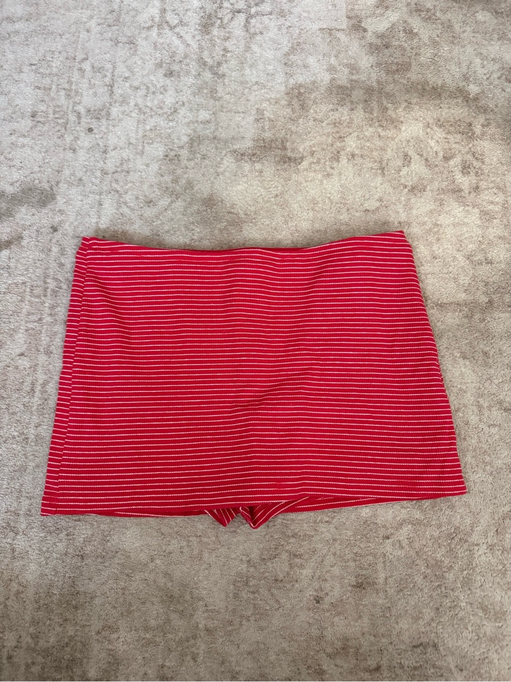 Red Striped Mini Skirt - Classic Summer Style